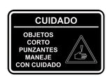 Signs ByLITA Classic Framed Cuidado Objetos Corto Punzantes Maneje con cuidado Door or Wall Sign Easy Installation | Health And Safety | Building And Hospitality