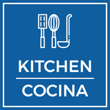Signs ByLITA Square Kitchen Door or Wall Sign | Spanish Bilingual Business And Office Signs