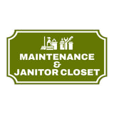 Notched Standard Maintenance & Janitor Closet Wall or Door Sign | Facilities and Rooms Sign