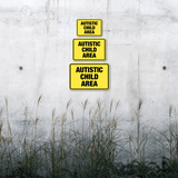 Classic Framed Plus Autistic Child Area Wall or Door Sign | Children Safety Sign