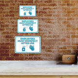 Classic Framed Plus Employees Must Disinfect After Use Door or Wall Sign | Bathroom Signs