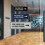 Signs ByLITA Standard Por Favor Use la Otra Puerta Right Arrow Sign | Spanish Workplace Business Direction Signs
