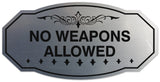 Signs ByLITA Victorian No Weapons Allowed Wall or Door Sign - Laser-Engraved Lettering | Durable ABS Plastic | Vibrant Colors | Powerful Foam Tape