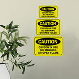 Classic Framed Plus Caution Oxygen In Use No Smoking Or Open Flame Door or Wall Sign | Warning Signage