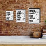 Portrait Round Plus Strong Women Raise Strong Girls Wall or Door Sign | Motivational Home Decor