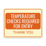 Classic Framed Plus Temperature Checks Required for Entry – Thank You Door or Wall Sign | Medical Facility Greeting & Reception