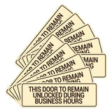 Signs ByLITA Standard This Door To Remain Unlocked During Business Hours Wall or Door Sign (Multipacks)