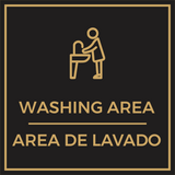 Signs ByLITA Square Washing Area Door or Wall Sign | Spanish Bilingual Business And Office Signs