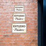 Classic Framed Plus Estudio del Pastor — Pastor's Study Door or Wall Sign | Spanish - Church Room & Area Signs