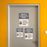 Portrait Round Plus Private Counseling Room – Staff Access Only Wall or Door Sign | General Kitchen and Food-related