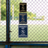 Signs ByLITA Portrait Round Emergency Exit No Entry from This Point ABS Plastic | Easy Installation | Elegant Design Wall or Door Sign