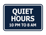 Signs ByLITA Classic Framed, Quiet Hours 10 pm to 8 am Wall or Door Sign (Multipacks)