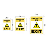 Portrait Round Plus Construction Site Exit Wall or Door Sign | Health And Safety Signage