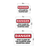 Classic Framed Plus Danger Stay Clear Of The Dumper And Dumping Area Door or Wall Sign | Health & Safety Signage