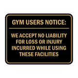 Signs ByLITA Classic Framed Gym Users Notice: We Accept No Liability For Loss or Injury Incurred While Using These Facilities Door or Wall Sign Easy Installation | Warning Health & Safety | Office & Venues