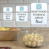Portrait Round Plus Keep Food Storage Areas Neat Wall or Door Sign | Hygiene and Safety