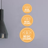Circle Plus Music Studio Wall or Door Sign | Easy Installation | Business & Studio Signage