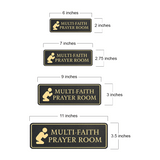 Standard Plus Multi-Faith Prayer Room Wall or Door Sign | Religious Worship Signage
