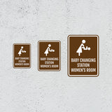 Portrait Round Plus Baby Changing Station Women's Room Wall or Door Sign | General Public Signage