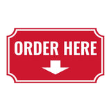 Notched Standard 'Order Here' Wall or Door Sign | Customer Interaction Sign