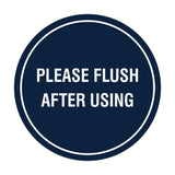 Circle Please Flush After Using Wall or Door Sign