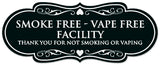 Signs ByLITA Designer Smoke Free Vape Free Facility Sign - Easy Installation | Durable Wall or Door Sign