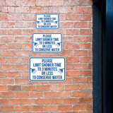 Classic Framed Plus Please Limit Shower Time To 3 Minutes Or Less To Conserve Water Wall or Door Sign | Indoor Gym Signage