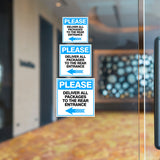 Square Plus Please Deliver All Packages To The Rear Entrance Left Arrow Wall or Door Sign | Health & Safety Warehouse Business Signage