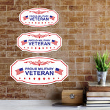 Victorian Plus Proud Military Veteran Wall or Door Sign | Honor Veterans with Military Signs | US Pride | Businesses and Homes