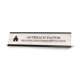 Church Leader Role and Titles 2 x 10" Desk Sign with Aluminium Frame