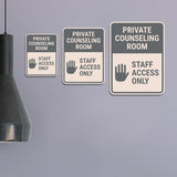 Portrait Round Plus Private Counseling Room – Staff Access Only Wall or Door Sign | General Kitchen and Food-related