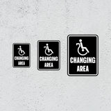 Portrait Round Plus Changing Area Wall or Door Sign | Handicapped Public Signage
