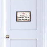 Classic Framed Plus Prohibido Comer o Beber en el Santuario Door or Wall Sign | Spanish - Office Room & Area Signs