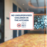 Classic Framed Plus No Unsupervised Children In the Kitchen Door or Wall Sign | Child Safety Business Signs