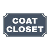 Notched Standard Coat Closet Wall or Door Sign | Facilities and Rooms Sign