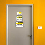 Classic Framed Plus Caution: Overhead Power Lines Door or Wall Sign | Miscellaneous Warning Signs - Industrial & Construction