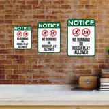 Portrait Round Plus Notice No Running Or Rough Play Allowed Wall or Door Sign | Indoor Gym & Pool Signage
