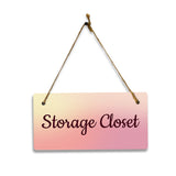 Storage Closet 5x10 Hanging Plus Wall or Door Sign | Rustic Twine | Range of Vibrant Decor Styles | Room Signs For Home and Business