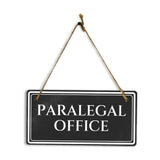 Paralegal Office 5" x 10" Hanging Wall or Door Sign | Legal and Court House Rustic Twine Signage