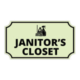 Notched Standard Janitor's Closet Wall or Door Sign | Facilities and Rooms Sign