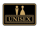 Signs ByLITA Classic Framed Unisex Vintage Bathroom Wall or Door Sign