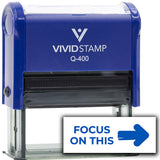 Vivid Stamp Focus On This (arrow) Self-Inking Rubber Stamps Teachers And Schools | Motivational Stamps For Children | Re-inkable Ink Pad