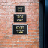 Classic Framed Plus Suits On the Court, Class In the Game Door or Wall Sign | Motivational Decor