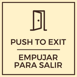Signs ByLITA Square Push To Exit Wall or Door Sign | Spanish Bilingual Business And Office Signs
