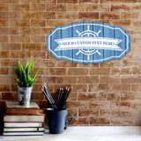 Victorian Custom plus Boat (Dusty Blue Wood) Door or Wall Sign | Easy Installation | Family & Business Signage
