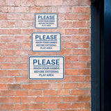 Classic Framed Plus Please Wash Your Hands Before Entering Play Area Door or Wall Sign | Children's Warning and Safety Signs