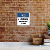 Square Plus A Little Sleep And A lot Of Gaming Wall or Door Sign | Easy Installation | Gaming Room Signage