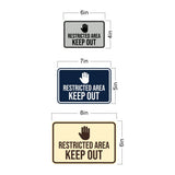Classic Framed Restricted Area Keep Out Wall or Door Sign