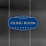 Victorian Plus Filing Room Wall or Door Sign | Legal and Courtroom Decoration