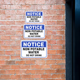 Classic Framed Plus Notice Non Potable Water Do Not Drink Door or Wall Sign | Warning Signage